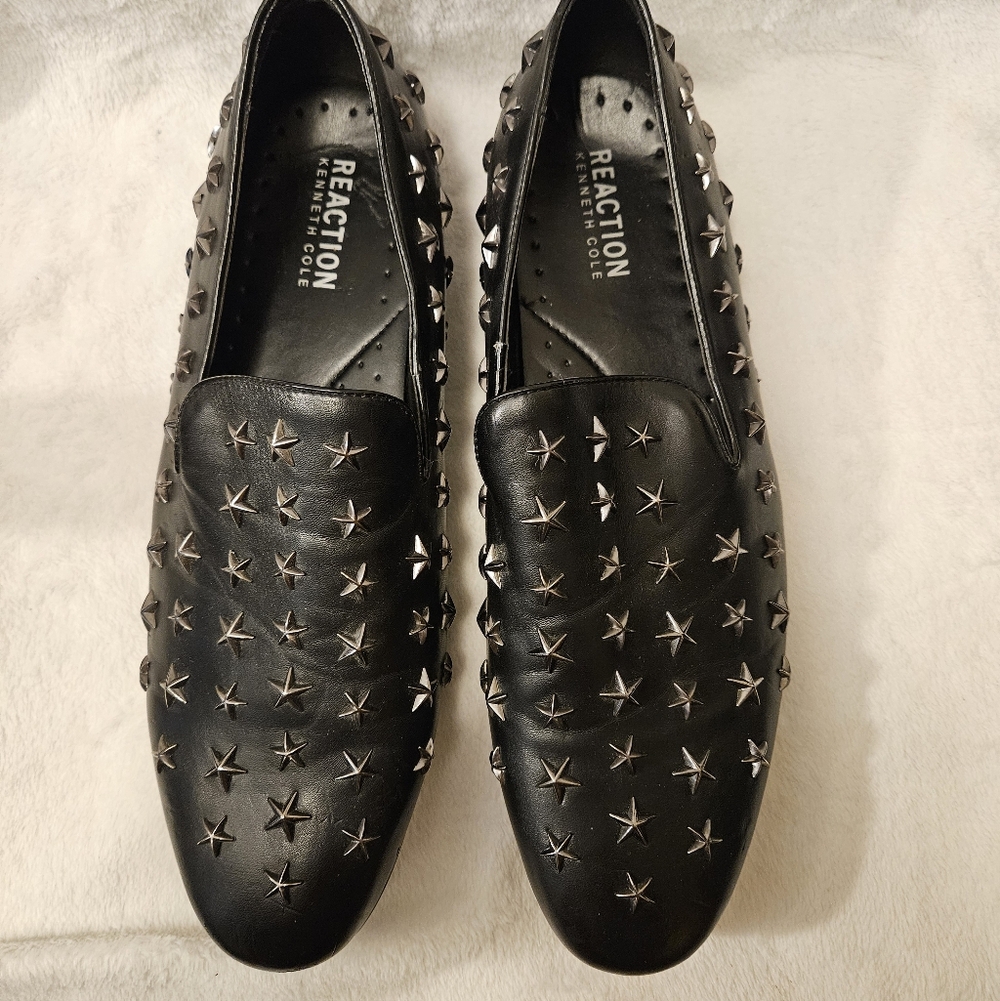 Kenneth Cole Reaction Men's Black Star-Studded Loafers